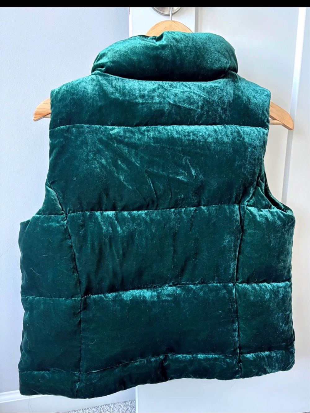 Talbots Velvet Dow  Vest in Emerald Green - Picture 3 of 5